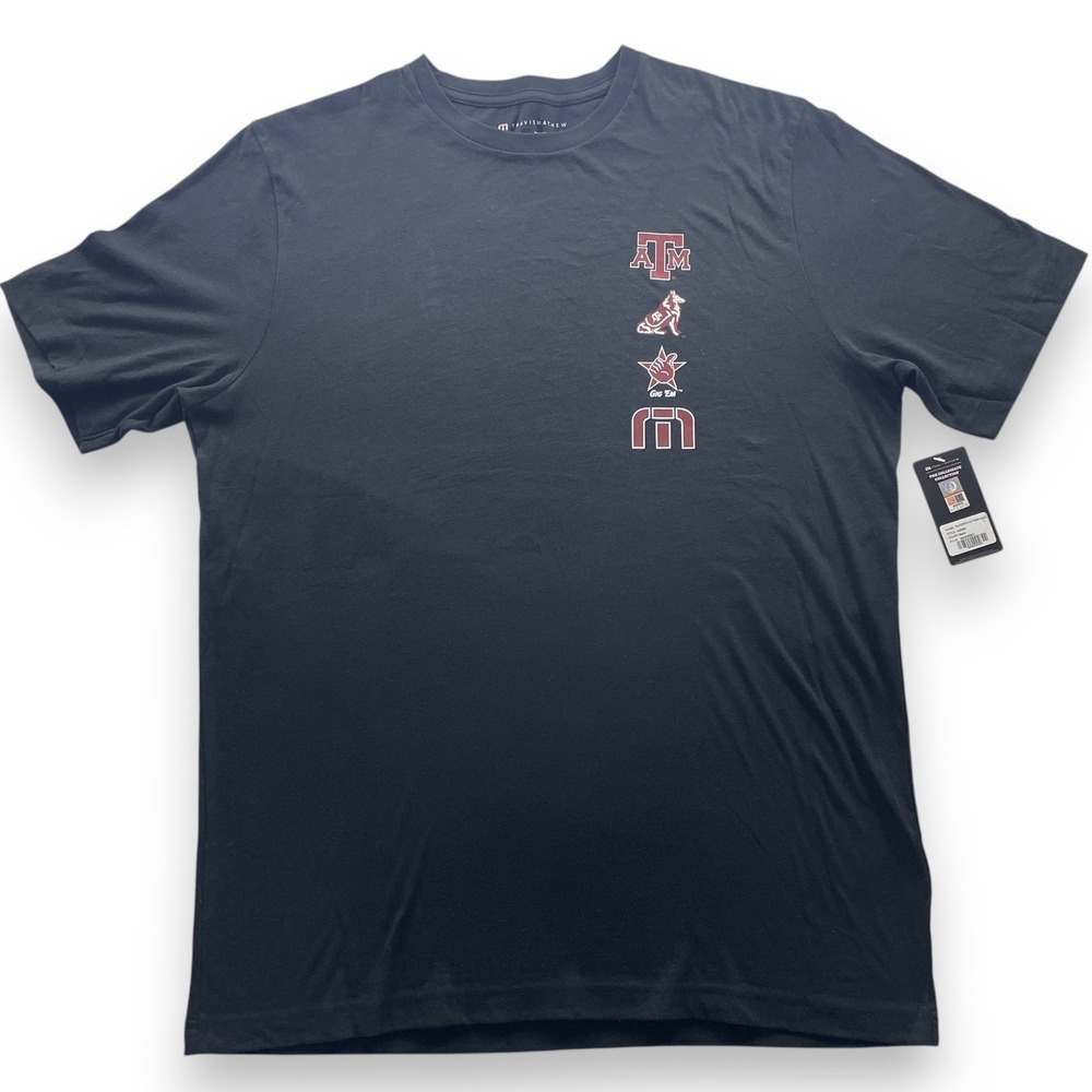 TravisMathew Mens Texas A&M Aggies Playoffs 2.0 Tee Black A46294 L NEW